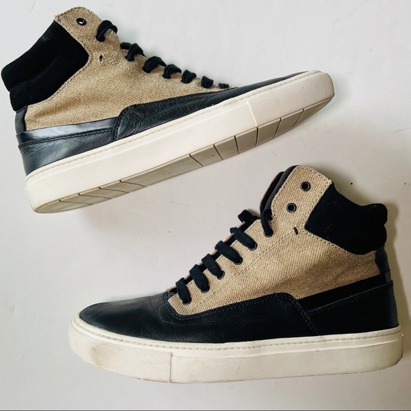 Vince Shoes - Vince Newman high top black leather sneakers 8.5